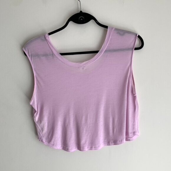 Aritzia Wilfred Muscle Tee T-shirt Cropped sleeveless lilac purple Size XS - Picture 14 of 14